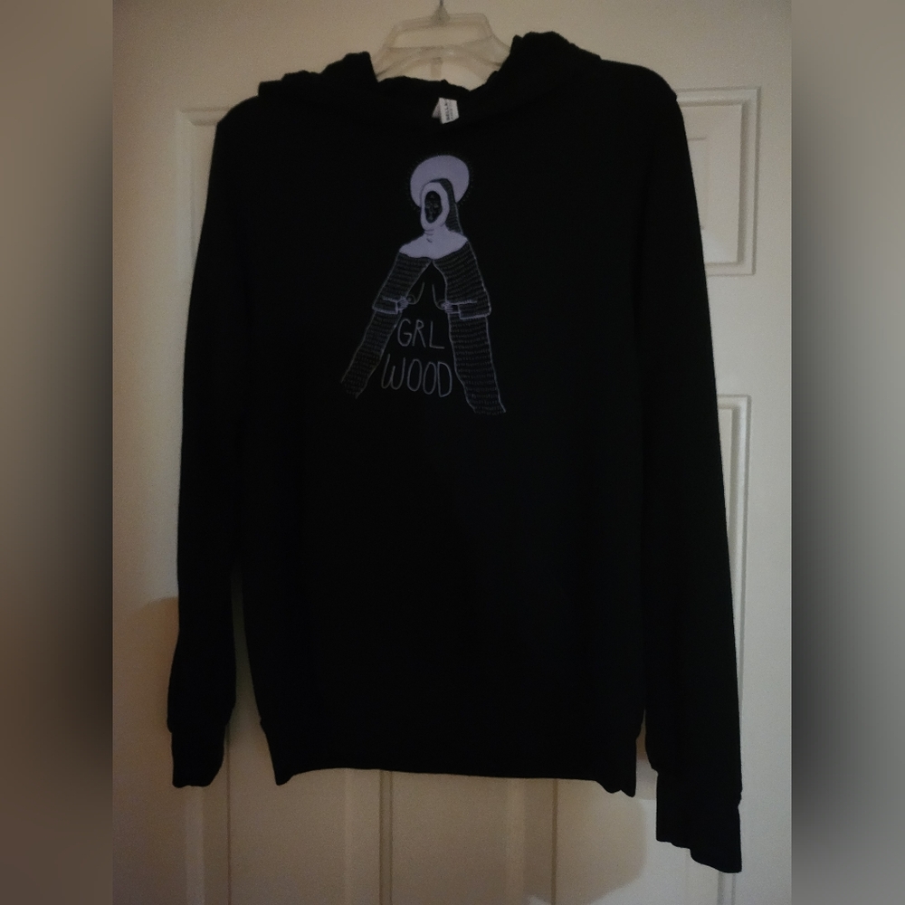 Grl Wood Bella Canvas Black Hooded Sweasthirt